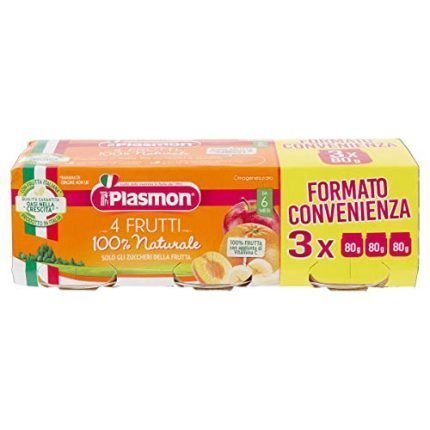 Plasmon Omogeneizzato di Frutta, 4 Frutti - 24 Vasetti da ...