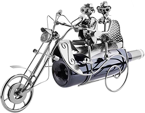 Brubaker Supporto per Bottiglie di Vino Motociclista Regalo di Vino in Metallo per Gli Appassionati di Moto Trike Tricycle Sculpture Bottle Stand 