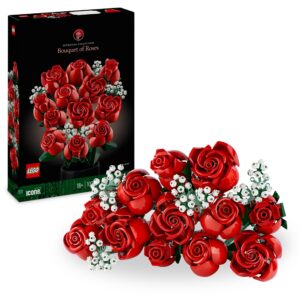 LEGO Botanicals Bouquet di Rose - Set di Fiori Finti con 12 Rose da Costruire - Hobby Creativi per Adulti - Decorazione per Casa Fai da Te - Idea Regalo per Donna o Uomo da Collezione - 10328