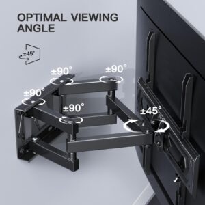 PERLESMITH Supporto da parete per TV, orientabile e inclinabile, per TV o monitor da 26-70 pollici, fino a 45 kg, VESA 400 x 400 mm immagine 5
