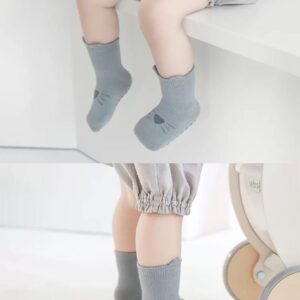 FedMois 5 paia calzini antiscivolo in cotone bimbi bambini motivi animali immagine 4