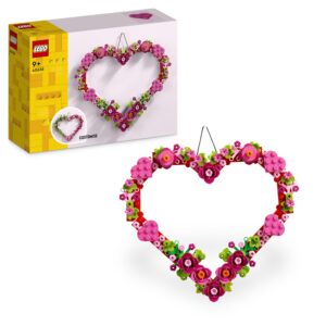 LEGO Cuore Ornamento Giocattolo - Kit di Arti e Mestieri - Modello Artistico da Esposizione con Fiori, Foglie e Cuoricini - Regalo di Compleanno per Bambine e Bambini da 9 Anni in su - 40638 immagine 2