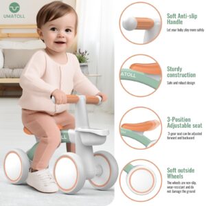 Umatoll Bicicletta Senza Pedali per 1 Anni, Bicicletta Equilibrio per Bambini 12-24 Mesi con Cestino, Giocattolo per Bici per i più Piccoli Baby, Primo Regalo di Compleanno (Verde) immagine 3