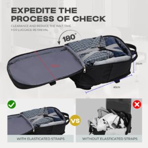VMIKIV Zaino 40x30x20 per Zaino Ryanair 40x20x25 Zaino da Viaggio Aereo Bagaglio a Mano per Wizz Air Borsa Donna Uomo per Vueling Aereo Zaini da Viaggio Antifurto Piccolo Borsone da Cabina per Scuola immagine 2