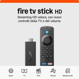 Amazon Fire TV Stick HD (Ultimo modello), TV gratuita e in diretta, telecomando vocale Alexa, controlli per Casa Intelligente, streaming HD immagine 2