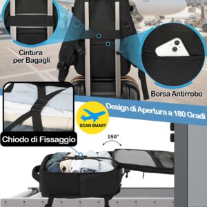 LYNXCHER Zaino Ryanair 40x20x25-Zaino da Viaggio-Bagaglio a Mano Aereo Piccolo Borsa da Cabina 20L per Uomo e Donna da Viaggio Lavoro Trekking Scuola,14 Pollici Zaino Porta PC Nero immagine 4