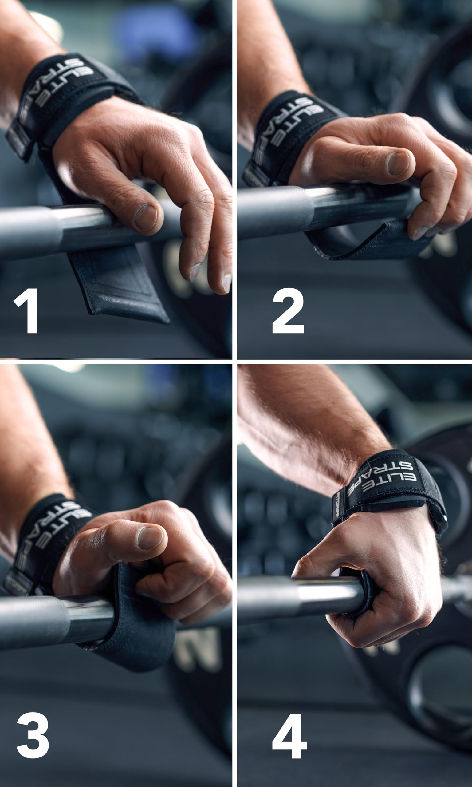 Fitgriff® Elite Straps 2.0 - Straps Palestra con Gomma Grip - Ganci Sollevamento Pesi per Stacchi, Gym, Lifting immagine 3