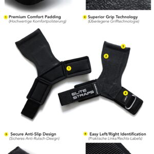 Fitgriff® Elite Straps 2.0 - Straps Palestra con Gomma Grip - Ganci Sollevamento Pesi per Stacchi, Gym, Lifting immagine 4