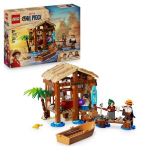 LEGO ONE PIECE La Capanna del Villaggio Foosha Giocattolo con Barca, Minifigure di Luffy, Shanks e Makino, Accessori e Poster Ricercato - Regalo per Bambini, Bambine e Fan degli Anime da 8 Anni 75636 immagine 2