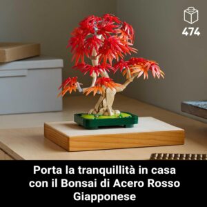 LEGO Botanicals Bonsai di Acero Rosso Giapponese - Set di Piante Artificiali con Foglie Rosse e Arancio Finte e Vaso Costruibile - Regalo per Adulti Amanti del Fai da Te - 10348 immagine 3