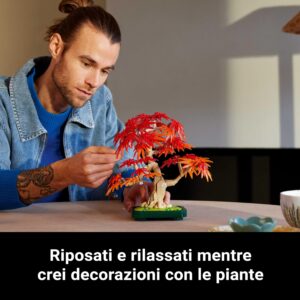 LEGO Botanicals Bonsai di Acero Rosso Giapponese - Set di Piante Artificiali con Foglie Rosse e Arancio Finte e Vaso Costruibile - Regalo per Adulti Amanti del Fai da Te - 10348 immagine 4