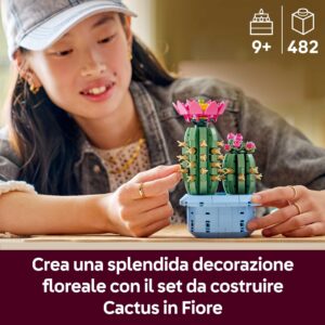 LEGO Botanicals Cactus in Fiore - Pianta Artificiale in Vaso con 2 Cactus e Fiori Finti - Decorazione Fai da Te per Camera da Letto - Regalo per Bambine da 9 Anni e Adulti Amanti delle Piante - 11509 immagine 3