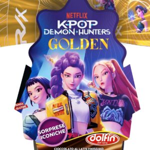 Uovo di Pasqua K-POP Demon Hunters Golden 250g Dolfin, Uova Cioccolato al Latte con Soprese Collezionabili, Film N°1 su Netflix immagine 3