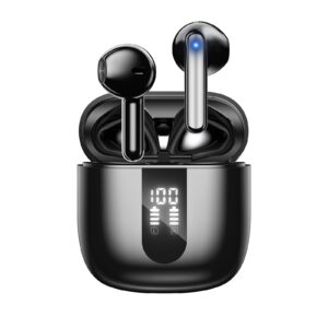 JBES Cuffie Bluetooth, Auricolari Bluetooth 5.4 In Ear Stereo con 4 Microfono ENC, 60 Ore Cuffiette Wireless Cancellazione Rumore, IP5 Auricolare per iPhone e Androide, Earbuds (Nero) – Marca: JBES
